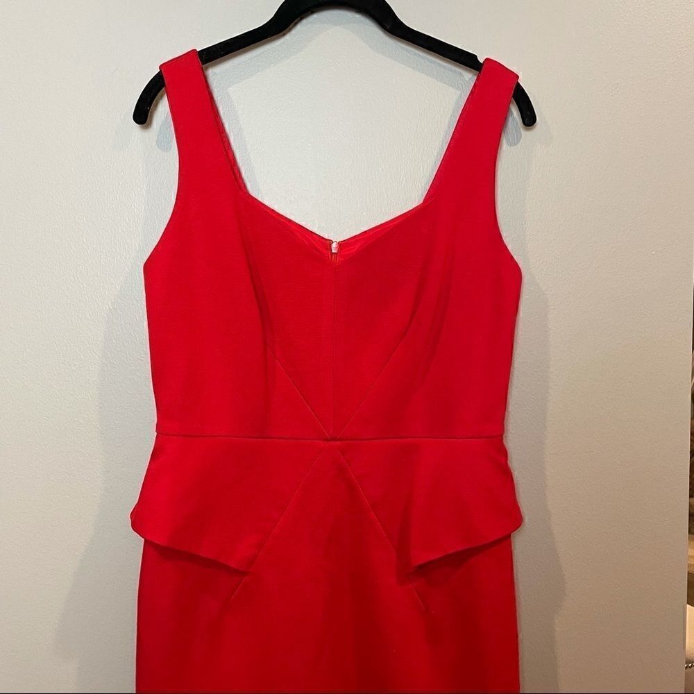 Trina Turk Carmichael Ponte Peplum Style Tank Dress in Cherry - Picture 7 of 9